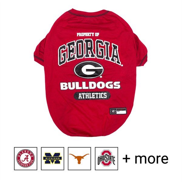 Pets First NCAA Dog & Cat T-Shirt, Georgia Bulldogs, Small slide 1 of 3