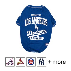 Pets First MLB Dog & Cat T-Shirt, Los Angeles Dodgers, Large