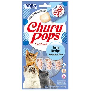 Inaba Churu Pops Moist & Chewy Tuna Recipe Lickable Cat Treats, 0.54-oz tube, pack of 24