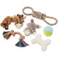 Frisco Jungle Pals Plush & Rope Variety Pack Dog Toy, 6-count