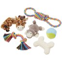 Frisco Jungle Pals Plush & Rope Variety Pack Dog Toy, 6 count