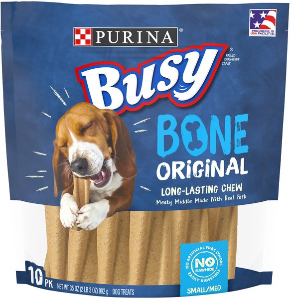 Busy Bone with Real Meat Small/Medium Dog Treats, 10 count slide 1 of 11