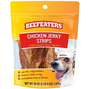 Beefeaters Chicken Jerky Strips Dog Treats, 38-oz bag