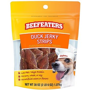 Beefeaters Duck Jerky Strips Dog Treats, 38-oz bag