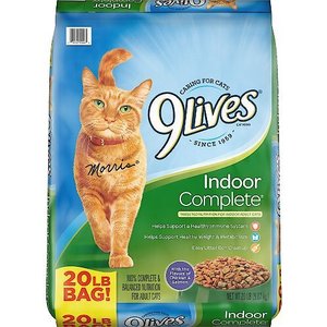 9 Lives Indoor Complete with Chicken & Salmon Flavor Dry Cat Food, 20-lb bag