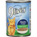 9 Lives Meaty Pate Super Supper Canned Cat Food, 13-oz, case of 12