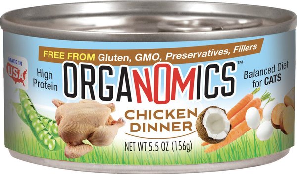 OrgaNOMics Chicken Dinner Grain-Free Pate Wet Cat Food, 5.5-oz can, case of 24 slide 1 of 1