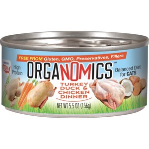 OrgaNOMics Turkey, Duck & Chicken Dinner Grain-Free Pate Wet Cat Food, 5.5-oz can, case of 24