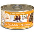 Weruva Classic Cat Who Want To Be A Meowinaire Chicken & Pumpkin Pate Canned Cat Food, 3-oz can, case of 12