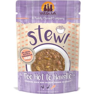 Weruva Classic Cat Too Hot to Handle Chicken, Duck & Salmon in Gravy Stew Cat Food Pouches, 3-oz pouch, 12 count
