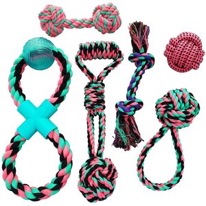 Otterly Pets Assorted Pink Boutique Small to Medium Rope Dog Toys, 6 count