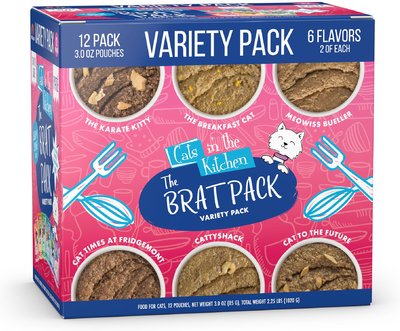 Weruva Cats In The Kitchen The Brat Pack Variety Pack Cat Food Pouches 3 Oz Pouch Case Of 12 Chewy Com