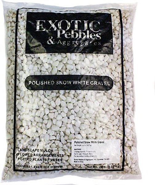 Exotic Pebbles Polished Snow White Reptile & Terrarium Gravel, 20-lb bag slide 1 of 2