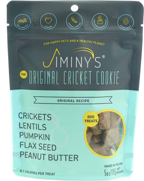 Jiminy's Grain-Free Cricket Cookie Original Recipe Dog Treats, 5-oz bag slide 1 of 8