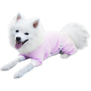 Tulane's Closet Cover Me by Tui Adjustable Fit Short Sleeve Step-Into Dog Onesie, Pink, XX-Small