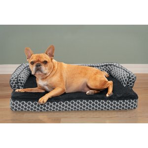 FurHaven Comfy Couch Memory Top Cat & Dog Bed w/Removable Cover, Diamond Gray, Medium