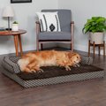 FurHaven Comfy Couch Cooling Gel Cat & Dog Bed w/Removable Cover, Diamond Brown, Jumbo