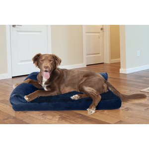 FurHaven Plush Deluxe Chaise Cooling Gel Cat & Dog Bed w/Removable Cover, Deep Sapphire, Large