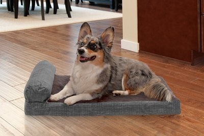 FurHaven Quilted Chaise Memory Top Bolster Cat & Dog Bed w/Removable Cover, slide 1 of 1