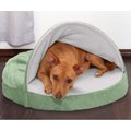 FurHaven Microvelvet Snuggery Memory Top Cat & Dog Bed w/Removable Cover, Sage, 26-in