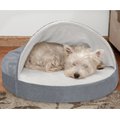 FurHaven Microvelvet Snuggery Gel Top Covered Cat & Dog Bed w/Removable Cover, Gray, 26-in