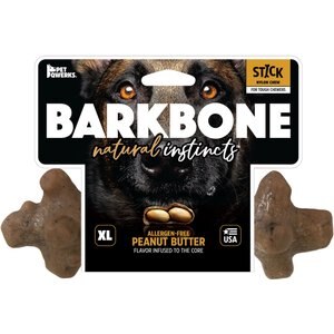 Pet Qwerks BarkBone Peanut Butter Flavor Chew Stick Tough Dog Chew Toy, XLarge