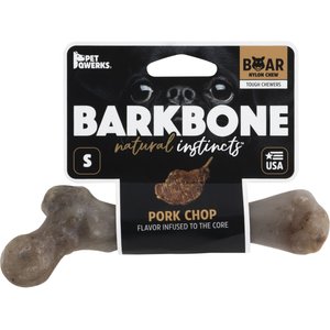 Pet Qwerks Boar BarkBone Porkchop Flavor Tough Dog Chew Toy, Small/Medium