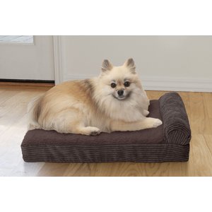 FurHaven Chaise Lounge Cooling Gel Cat & Dog Bed w/Removable Cover, Dark Espresso, Small