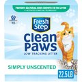 Fresh Step Clean Paws Simply Unscented Clumping Clay Cat Litter, 22.5-lb box
