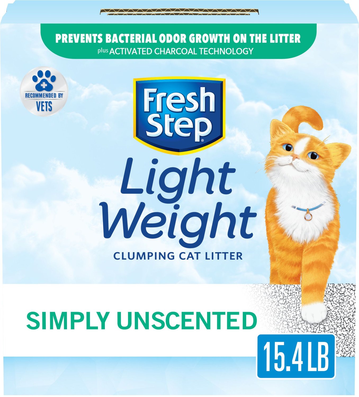 FRESH STEP Lightweight Simply Unscented Clumping Clay Cat Litter, 15.4