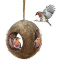 SunGrow Outdoor Coconut Hide & Bird Finch Cage & Hummingbird Bird Nest