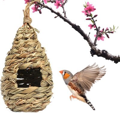 SunGrow Hummingbird Outdoor House, Finch Grass Bird Nest for Cage, slide 1 of 1