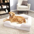 PetFusion Ultimate Lounge Memory Foam Bolster Cat & Dog Bed w/Removable Cover, Sandstone, Large
