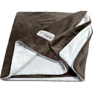PetFusion Premium Reversible Dog & Cat Blanket, Brown, Small