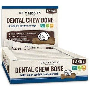 Dr. Mercola Chew Bone Rawhide-Free Large Dental Dog Treats, 12 count