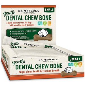 Dr. Mercola Gentle Chew Bone Rawhide-Free Small Dental Dog Treats, 12 count