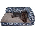 La-Z-Boy Sadie Orthopedic Bolster Dog Bed w/Removable Cover, Blue Jacquard