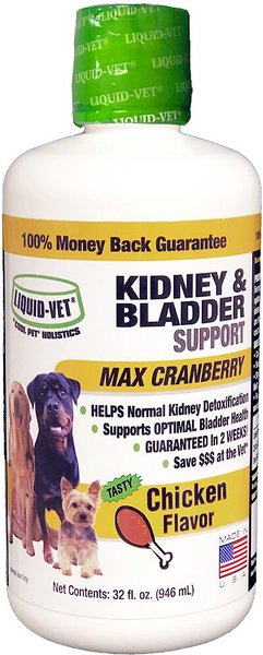 Liquid-Vet Kidney & Bladder Support Max Cranberry Chicken Flavor Dog Supplement, 32-oz bottle slide 1 of 6