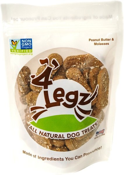 4Legz Peanut Butter & Molasses Dog Treats, 8-oz bag slide 1 of 2