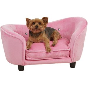 Enchanted Home Pet Ultra-Plush Snuggle Sofa Cat & Dog Bed w/Removable Cover, Light Pink, Small