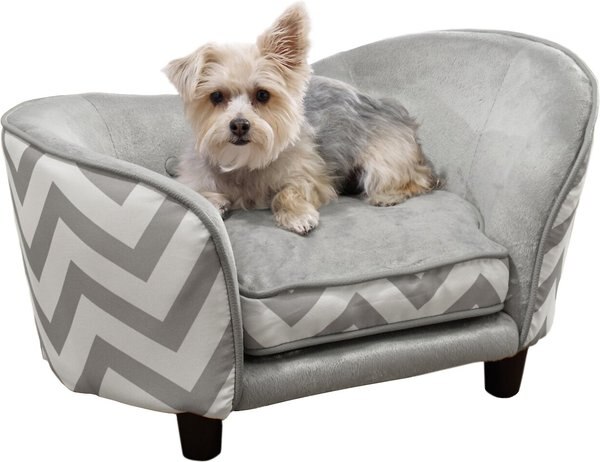Enchanted Home Pet Snuggle Sofa Cat & Dog Bed w/Removable Cover, Grey Chevron, Small slide 1 of 9