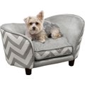 Enchanted Home Pet Snuggle Sofa Cat & Dog Bed w/Removable Cover, Grey Chevron, Small