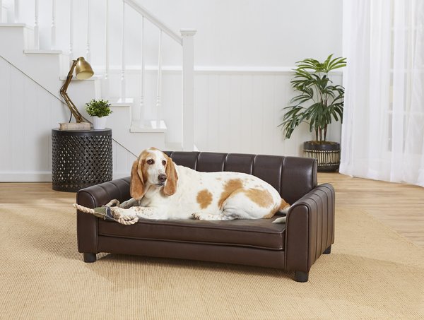 Enchanted Home Pet Ludlow Sofa Dog Bed w/Removable Cover, Brown, Large slide 1 of 9