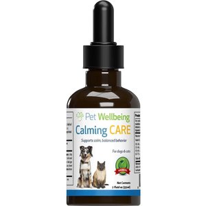 Pet Wellbeing Calming CARE Bacon Flavored Liquid Calming Supplement for Cats & Dogs, 2-oz bottle