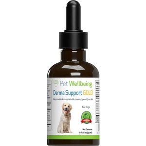 Pet Wellbeing Derma Support GOLD Liquid Skin & Coat Supplement for Dogs, 2-oz bottle