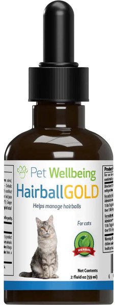 Pet Wellbeing Hairball GOLD Liquid Hairball Control Supplement for Cats, 2-oz bottle slide 1 of 4