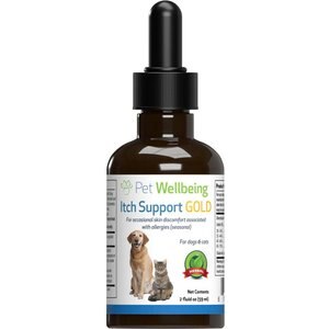 Pet Wellbeing Itch Support GOLD Liquid Allergy Supplement for Cats & Dogs, 2-oz bottle