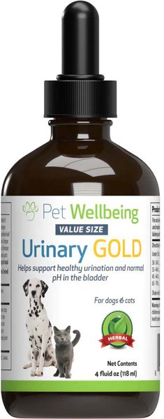 Pet Wellbeing Urinary GOLD Bacon Flavored Liquid Urinary Supplement for Dogs, 4-oz bottle slide 1 of 4