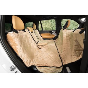 Plush Paws Products Quilted Velvet Waterproof Center Console Access Hammock Car Seat Cover, Desert Sand, Regular