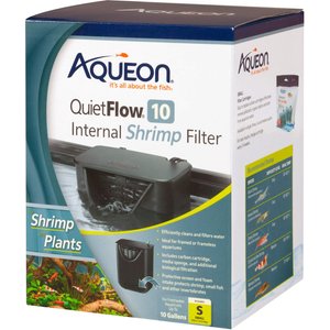 Aqueon QuietFlow Internal Shrimp Aquarium Filter, 10-gal